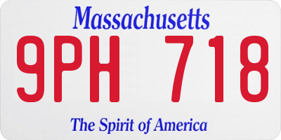 MA license plate 9PH718
