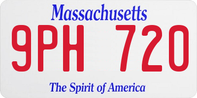 MA license plate 9PH720