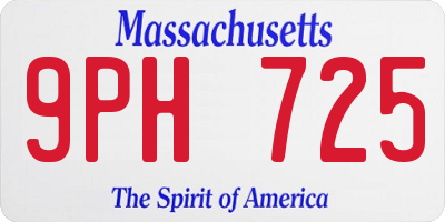 MA license plate 9PH725