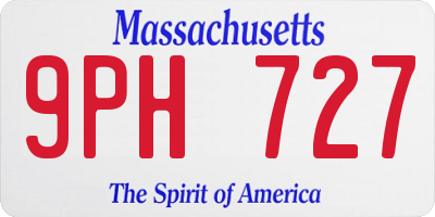 MA license plate 9PH727