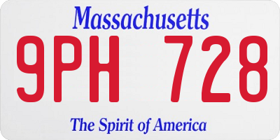 MA license plate 9PH728