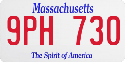 MA license plate 9PH730