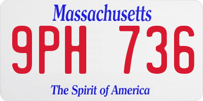 MA license plate 9PH736