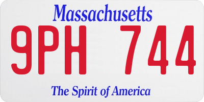MA license plate 9PH744