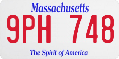 MA license plate 9PH748