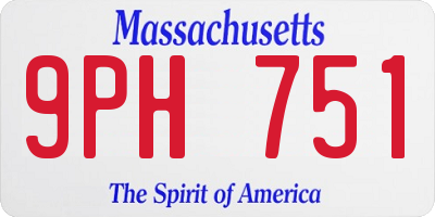 MA license plate 9PH751