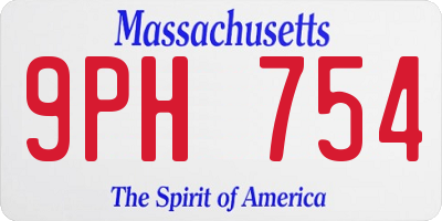 MA license plate 9PH754