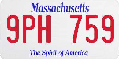 MA license plate 9PH759