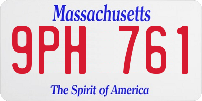MA license plate 9PH761