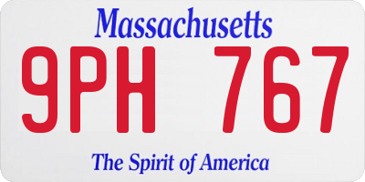 MA license plate 9PH767