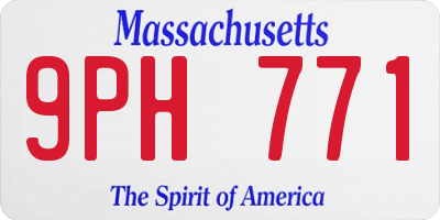 MA license plate 9PH771