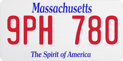 MA license plate 9PH780