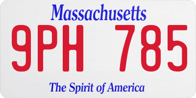MA license plate 9PH785