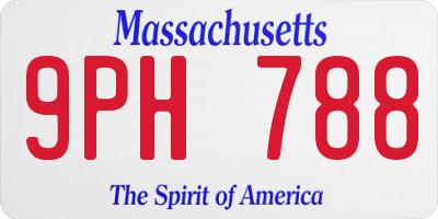 MA license plate 9PH788
