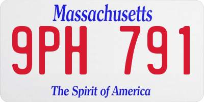 MA license plate 9PH791