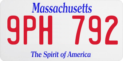 MA license plate 9PH792