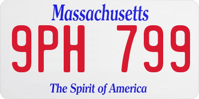 MA license plate 9PH799