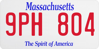 MA license plate 9PH804