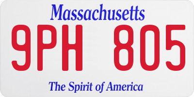 MA license plate 9PH805