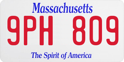 MA license plate 9PH809