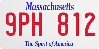 MA license plate 9PH812
