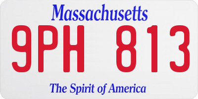 MA license plate 9PH813