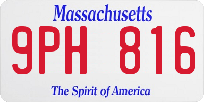 MA license plate 9PH816