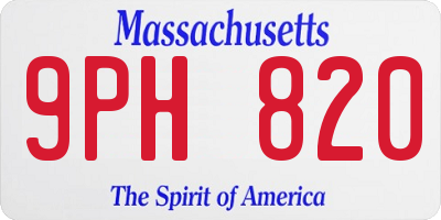 MA license plate 9PH820