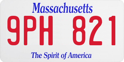 MA license plate 9PH821