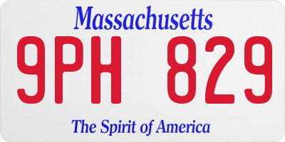 MA license plate 9PH829
