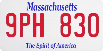 MA license plate 9PH830