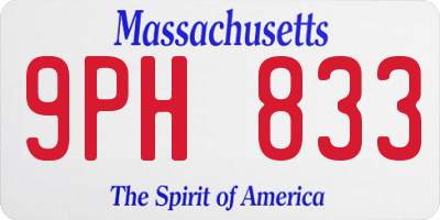 MA license plate 9PH833