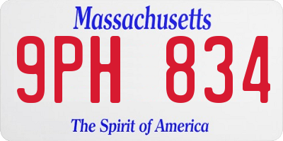 MA license plate 9PH834