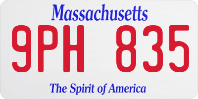 MA license plate 9PH835