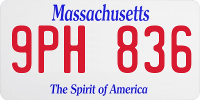 MA license plate 9PH836