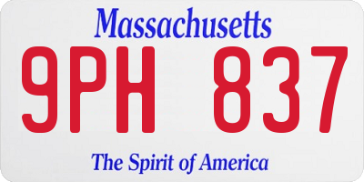 MA license plate 9PH837