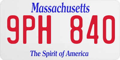 MA license plate 9PH840