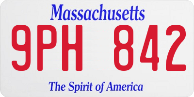 MA license plate 9PH842