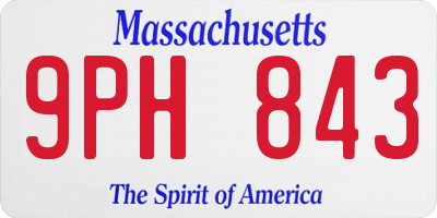 MA license plate 9PH843