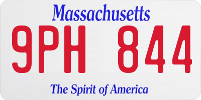 MA license plate 9PH844