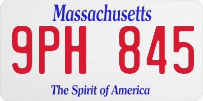 MA license plate 9PH845