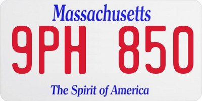MA license plate 9PH850