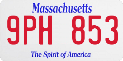 MA license plate 9PH853
