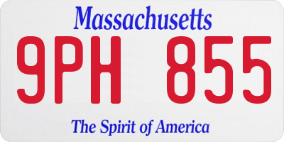 MA license plate 9PH855