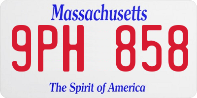MA license plate 9PH858