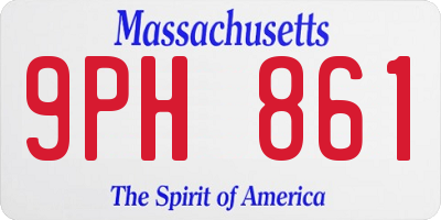 MA license plate 9PH861