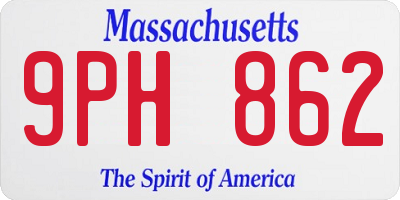 MA license plate 9PH862