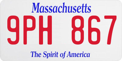 MA license plate 9PH867
