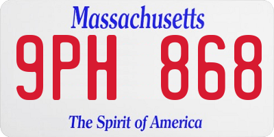 MA license plate 9PH868