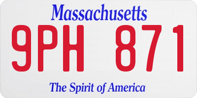MA license plate 9PH871